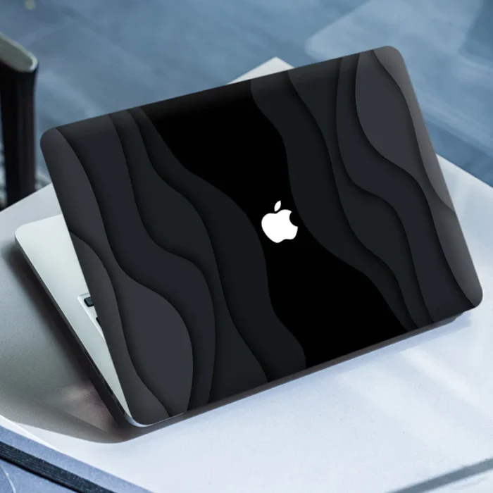Laptop Skin for Apple MacBook - Black Grey Waves