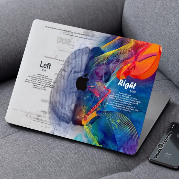 Laptop Skin for Apple MacBook - Left Right Brain Blue - Image 7